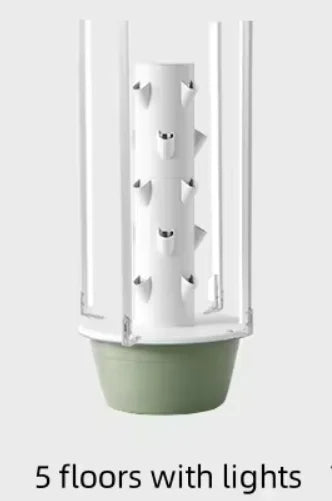 Hydroponic Tower 5 Layer Vertical Planting System with LED Grow Light