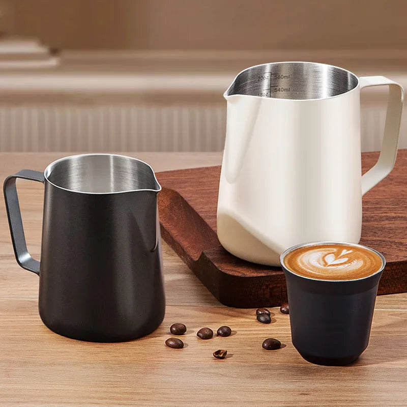Milk Frothing Pitcher 600ml 304 Stainless Steel Latte Art Jug with Measurement Scale – Pink