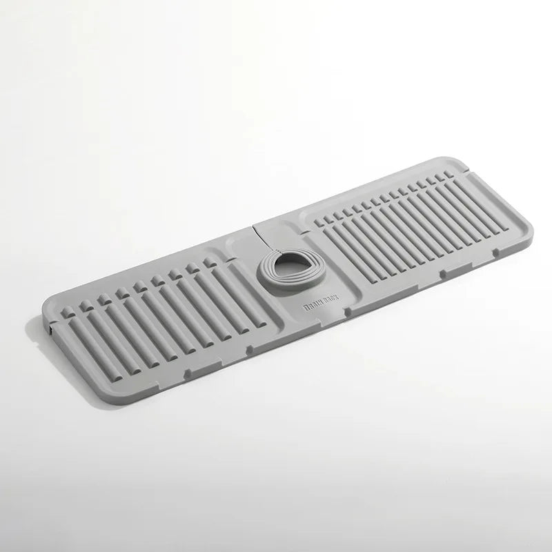 Silicone Sink Draining Mat Fast Drying Faucet Splash Guard Countertop Protector – Grey