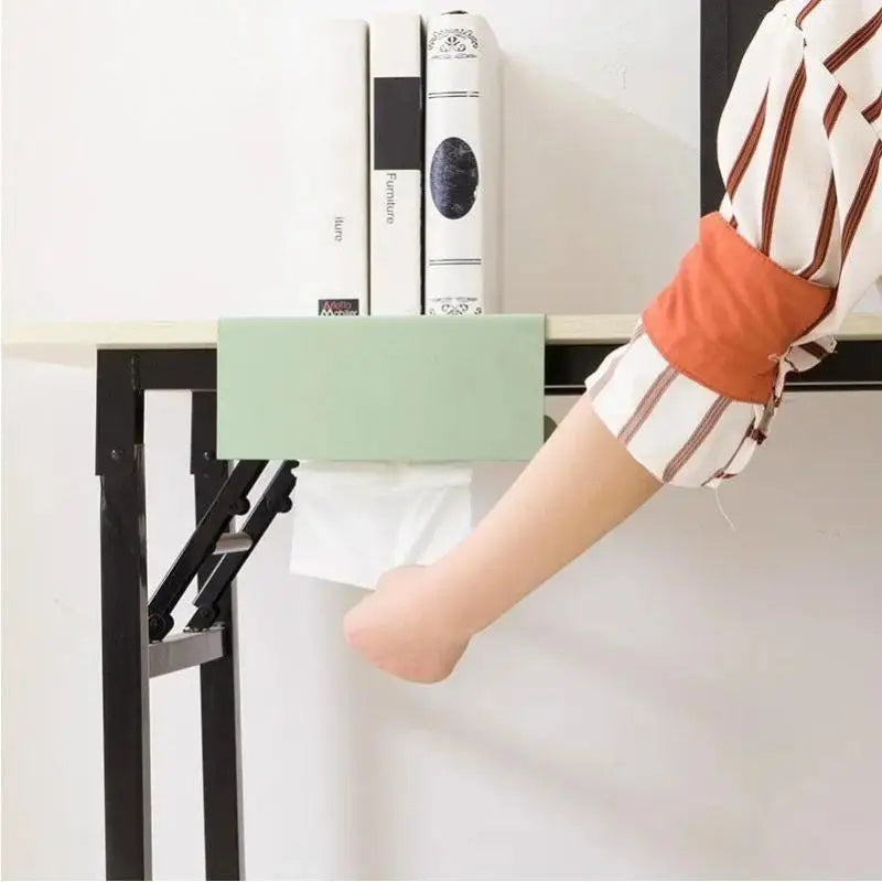 Under Cabinet Paper Towel Holder No Drill Hanging Iron Kitchen Tissue Roll Rack – Blue