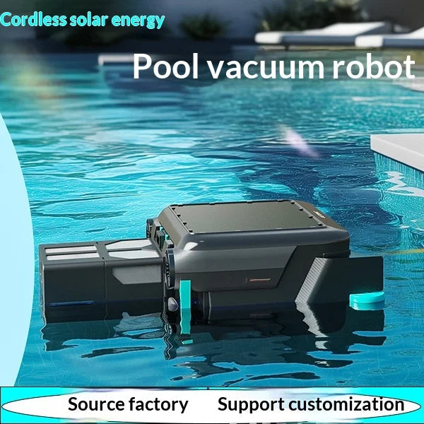 Solar Pool Skimmer Robot Automatic Surface Cleaner Cordless Floating Leaf Collector