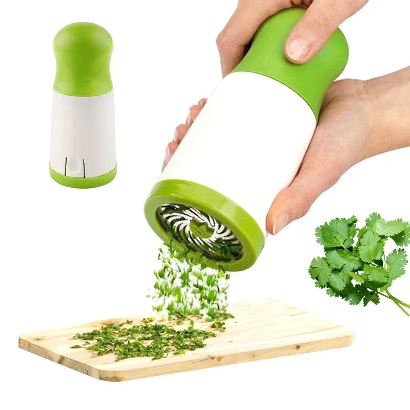 Manual Stainless Steel Herb Grinder Vegetable Chopper Pepper Parsley Cutter – Green