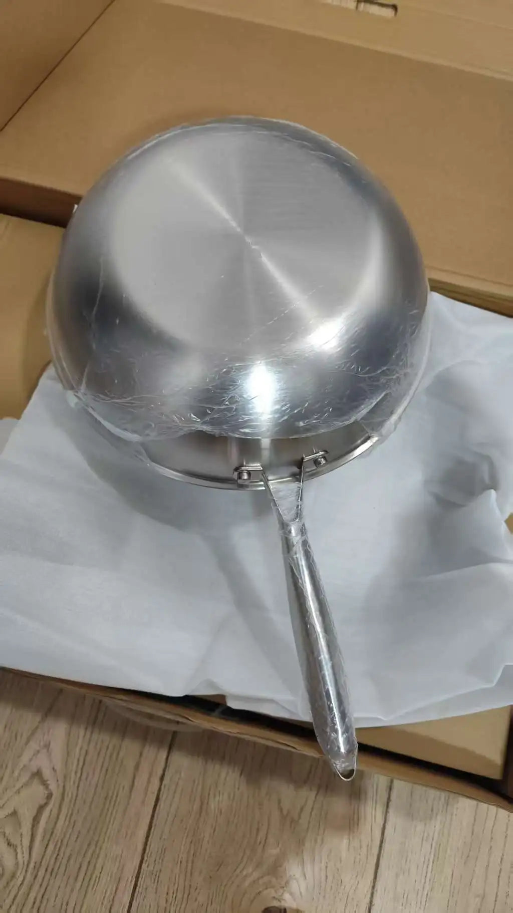 Wok Pan 32cm Titanium Alloy Uncoated Stir Fry Cookware Induction Compatible