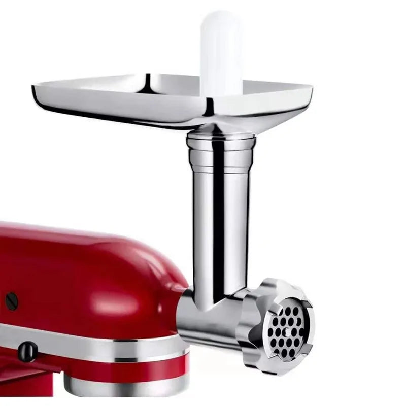 Food Mincer Attachment 13 Piece Stainless Steel Sausage Filler Kit Mixer – Red
