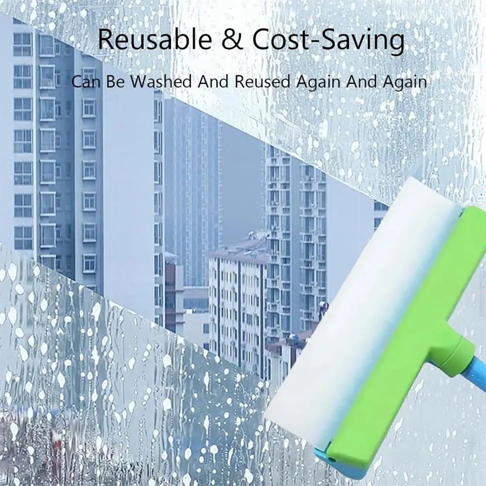 Car Wash Brush 12 Inch Microfiber Mop 2 In 1 Cleaning Tool for Glass Paint Home Green and White