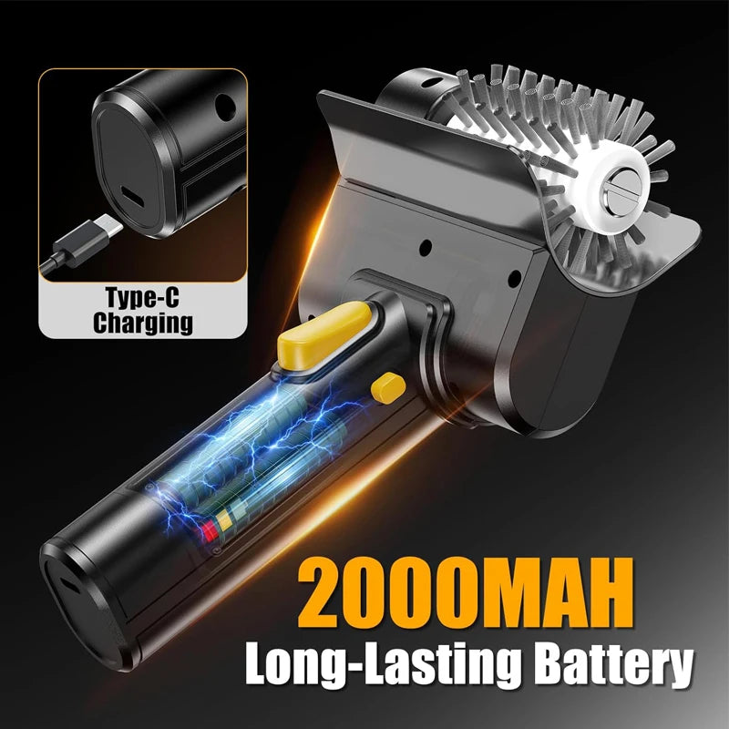 Electric Grill Cleaning Brush 450RPM Cordless Rechargeable 3 Speed BBQ Cleaner with 3 Brush Heads