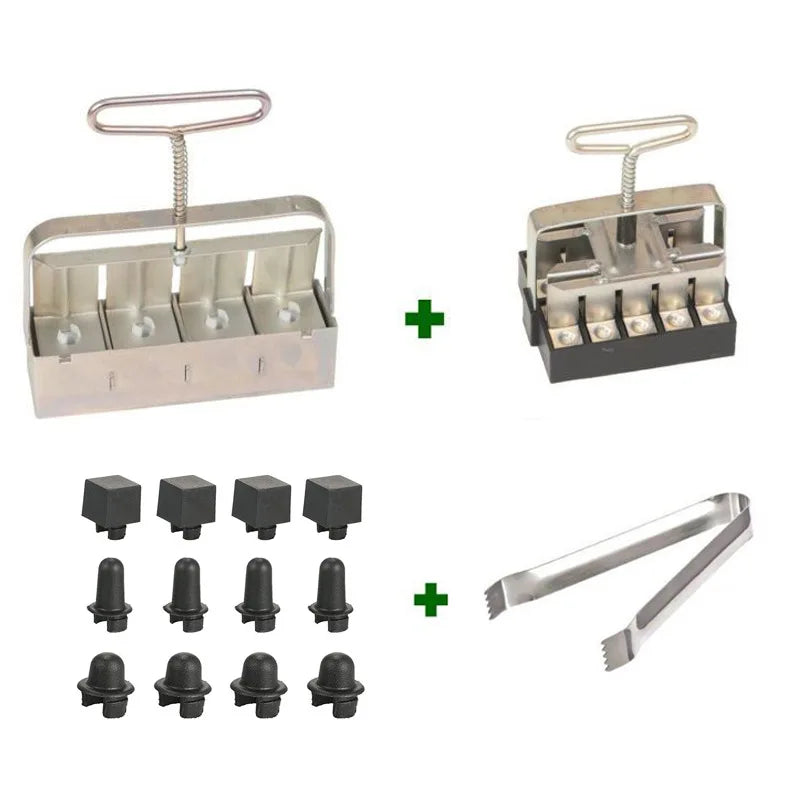 Mini Soil Block Maker Manual Seedling Starter Tool Set with Seed Dibbles and Grow Tweezers