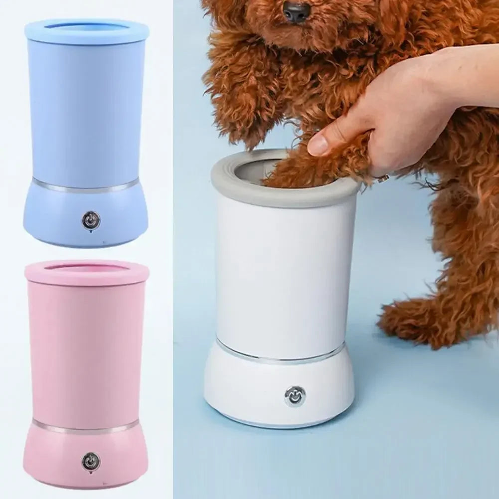 Pet Paw Cleaner USB Rechargeable Automatic Foot Washer for Dogs - White