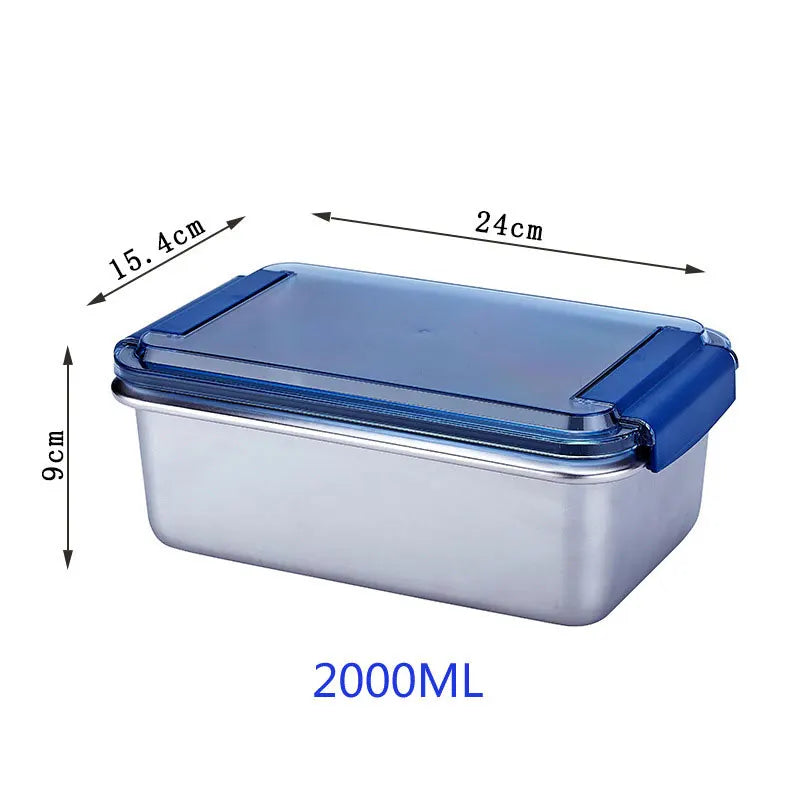 2000ml 316 Stainless Steel Lunch Box Leakproof Food Storage Container with Airtight Lid