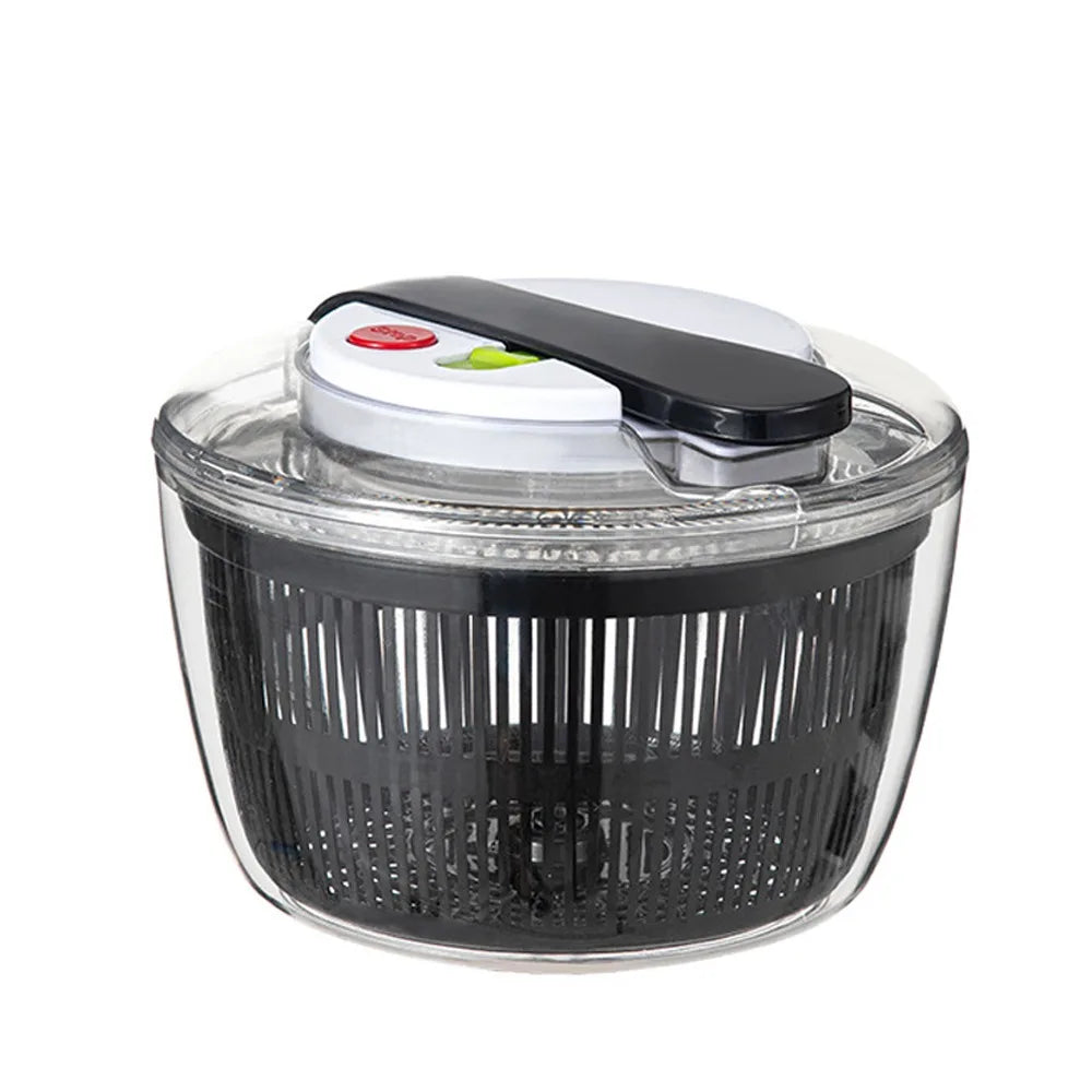 Vegetable Salad Spinner 3L Press Type Lettuce Dryer Fruit and Vegetable Dehydrator – Black