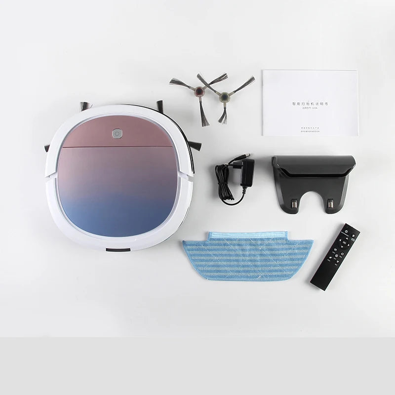 Robot Vacuum Cleaner 4000Pa WiFi App Control Mopping Sweeping Auto Charging – White