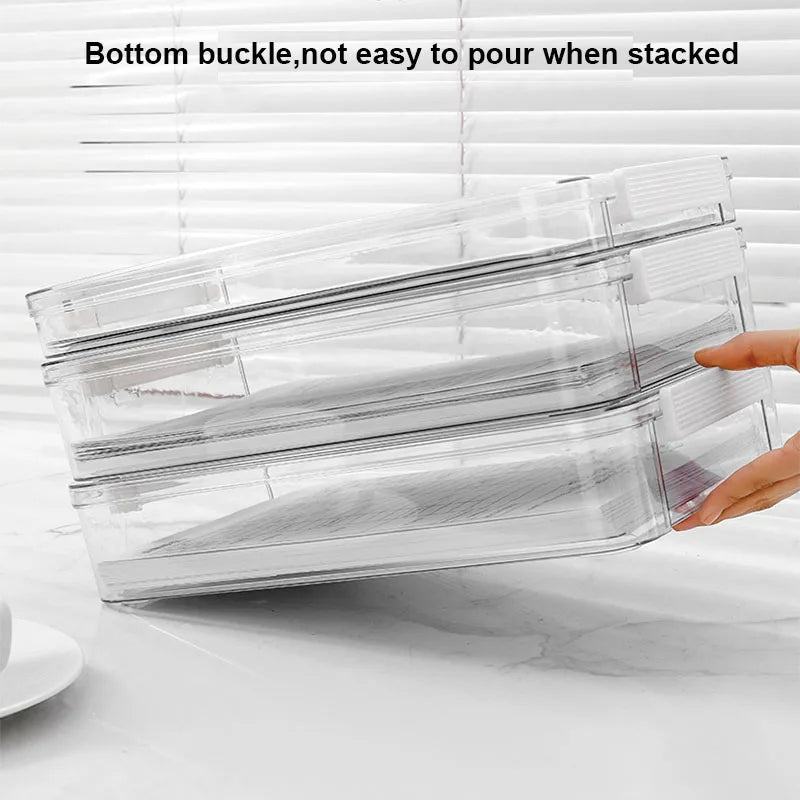 Clear PET A4 Document Storage Box with Lid Stackable Waterproof Desktop File Organizer – High