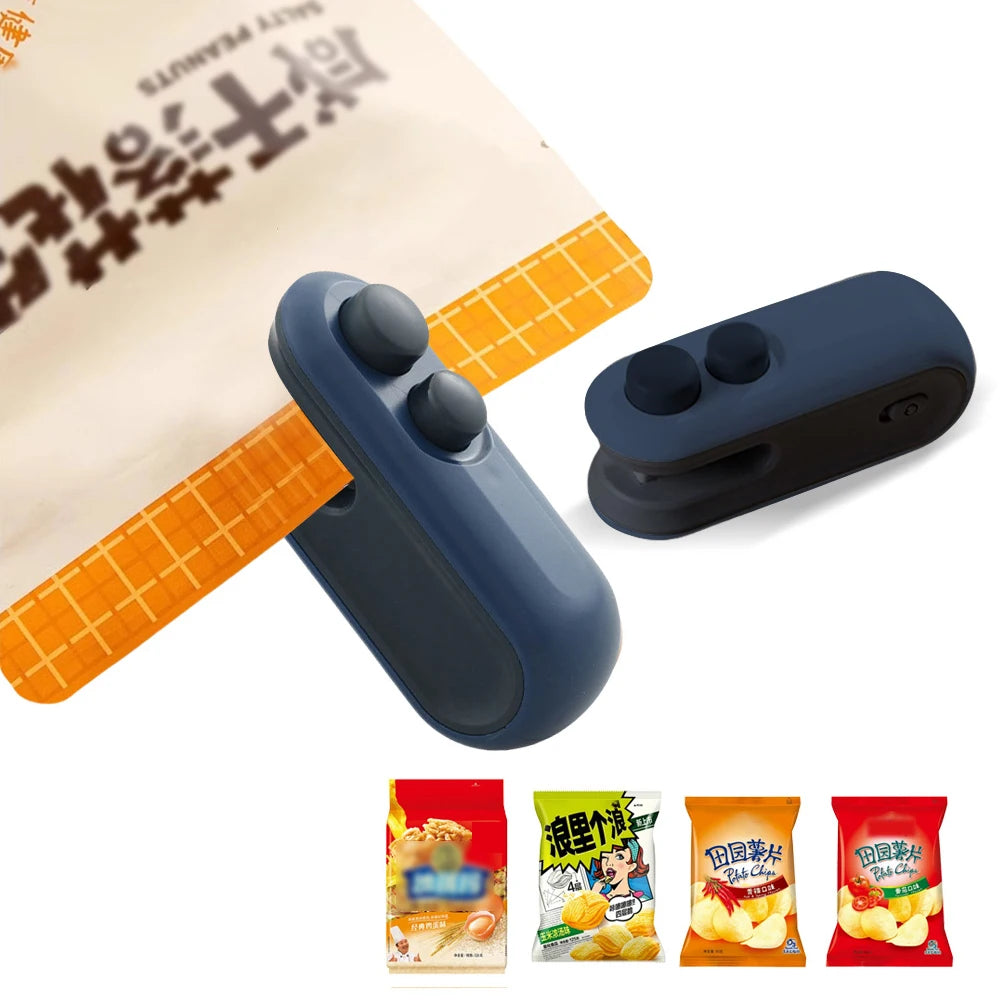 Mini Bag Sealer and Cutter 2 in 1 USB Rechargeable Handheld Heat Sealer - White