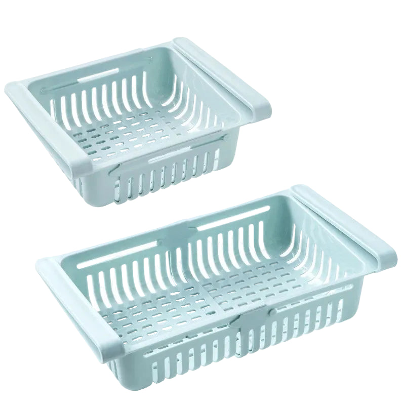 Fridge Organizer 28.5cm Retractable Storage Drawer - Blue