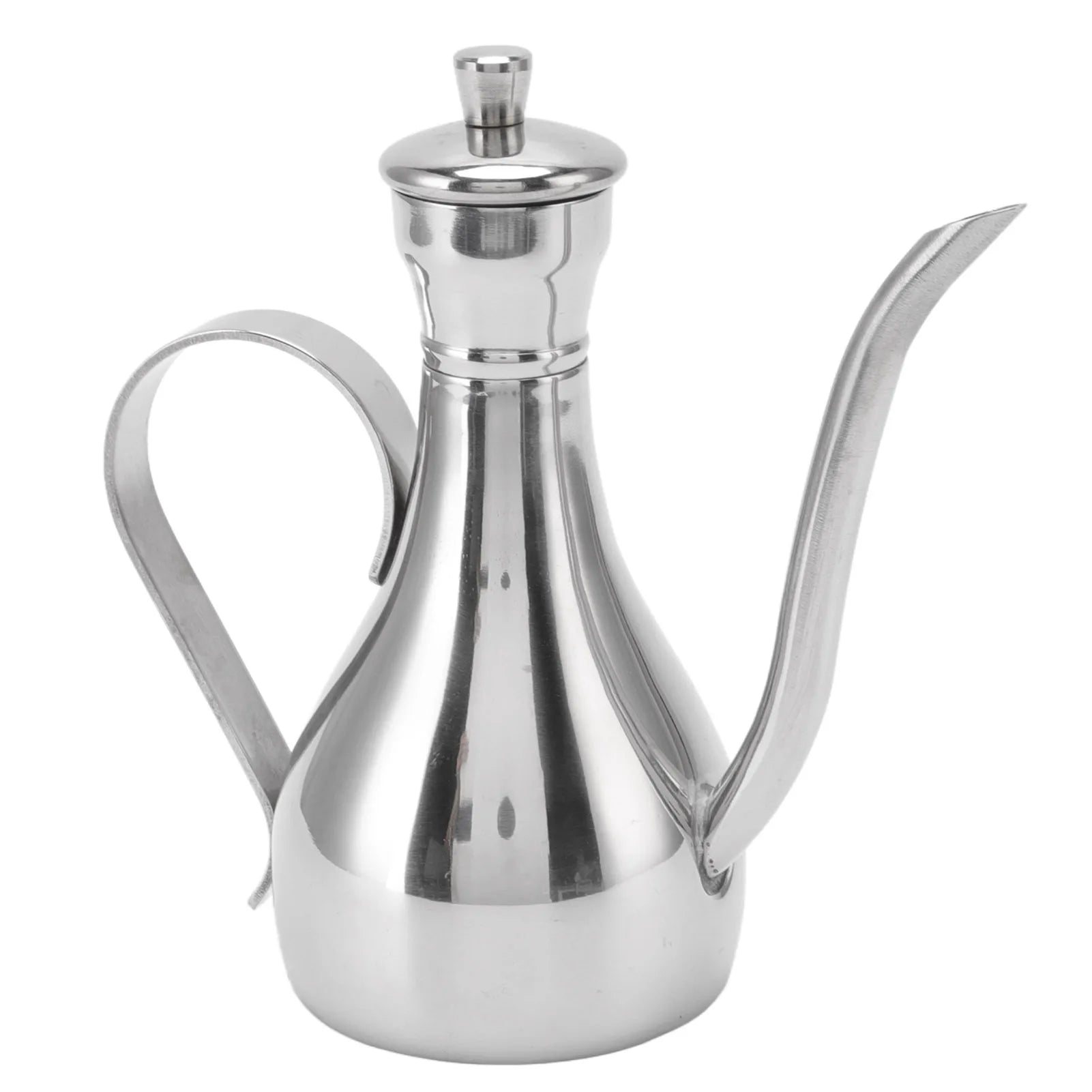 Oil Dispenser Bottle 350mL Stainless Steel Leak Resistant Curved Spout Kitchen Pouring Pot