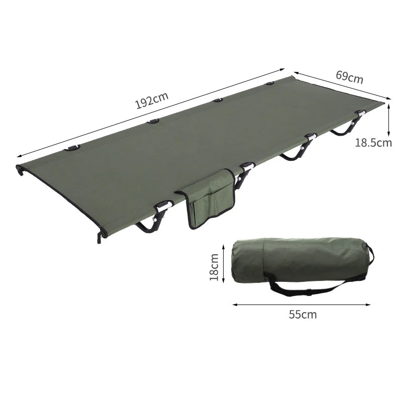 Camping Bed Foldable Portable Outdoor Sleeping Cot Ultralight - Green