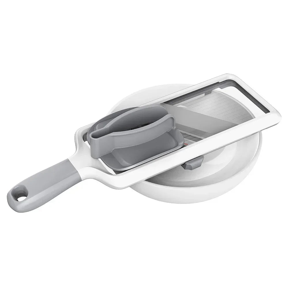 Multi Handheld Vegetable Slicer Adjustable Stainless Steel Mandoline Cutter and Grater – Grey