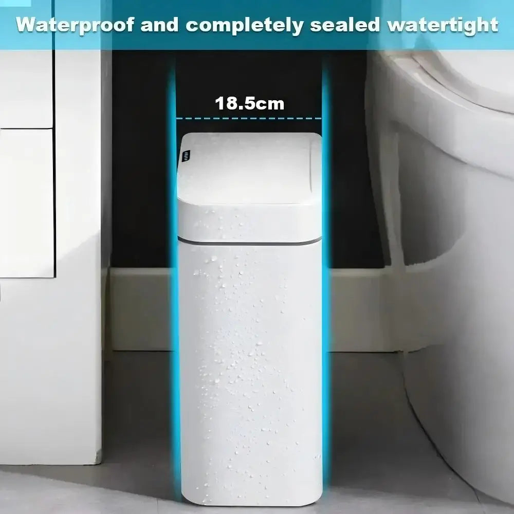 Sensor Trash Can 15L Touchless Automatic Lid with Bagging System Waterproof Design White