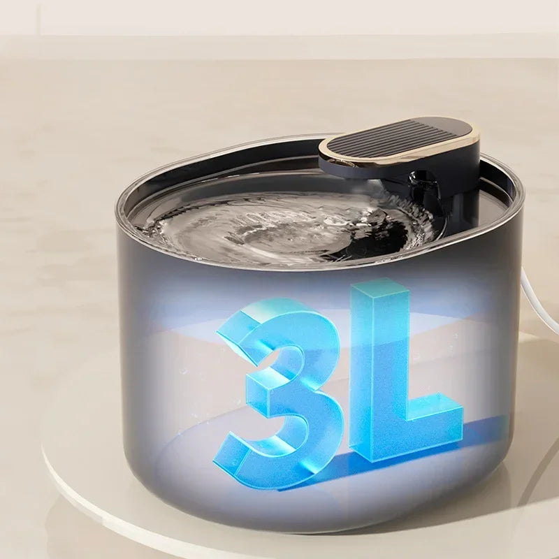 Pet Water Fountain 3L Automatic Motion Sensor Drinking Dispenser with LED Light and Quiet Pump