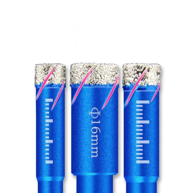 Diamond Drill Bit Set 9 Piece Vacuum Brazed Hole Saw Kit for Tile Granite Marble – Blue