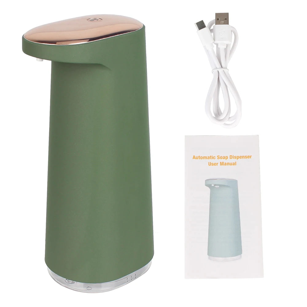 450ml Automatic Foaming Soap Dispenser USB Rechargeable Touchless Sensor Hand Soap Dispenser – Green