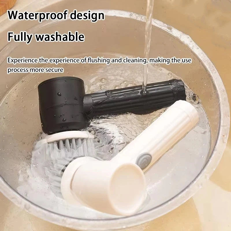 Cordless Electric Spin Cleaning Brush USB Rechargeable Power Scrubber White Single