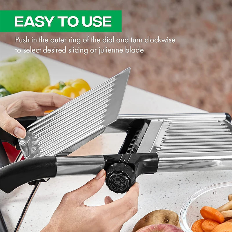 Adjustable Mandoline Slicer Stainless Steel Vegetable Cutter for Fruits and Veggies