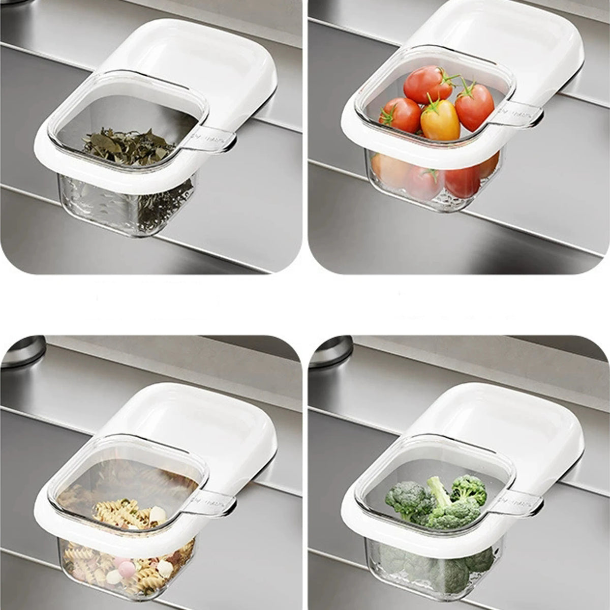 Kitchen Sink Drain Basket 22cm Food Scrap Filter Strainer Storage Basket - White