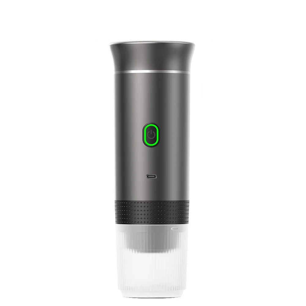 Wireless Portable 3-in-1 Espresso Coffee Machine for Car, Home, and Travel - Metallic grey
