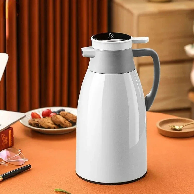 Thermos Jug 2L Digital Temperature Display Insulated Coffee Flask - Green
