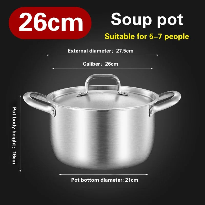 Soup Pot 28cm 316 Stainless Steel Deep Cooking Stock Pot with Lid