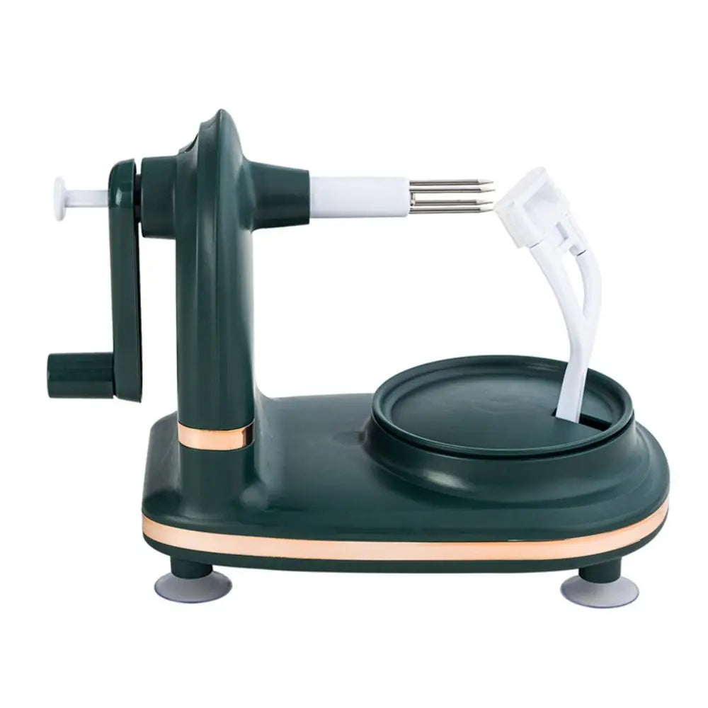 Manual Hand Crank Fruit Peeler with Suction Base Stainless Steel Rotating Peeling Machine – Dark Green
