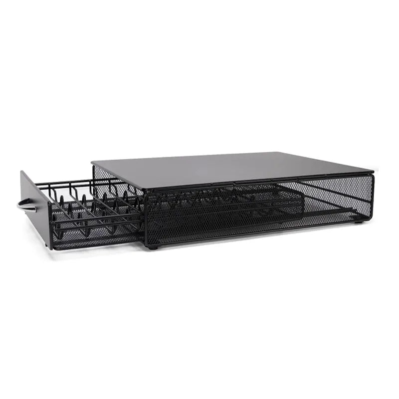 Coffee Capsule Holder Drawer 40 Pod Metal Storage Rack 39cm – Black