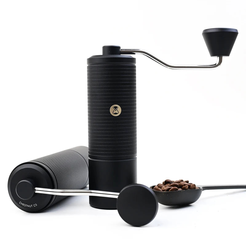 Manual Coffee Grinder Portable Hand Burr Grinder 42mm Stainless Steel Adjustable Settings - Black