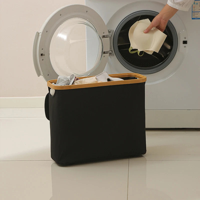 Toilet Paper Storage Basket Foldable Fabric Organizer with Transparent Window and Lid – Beige