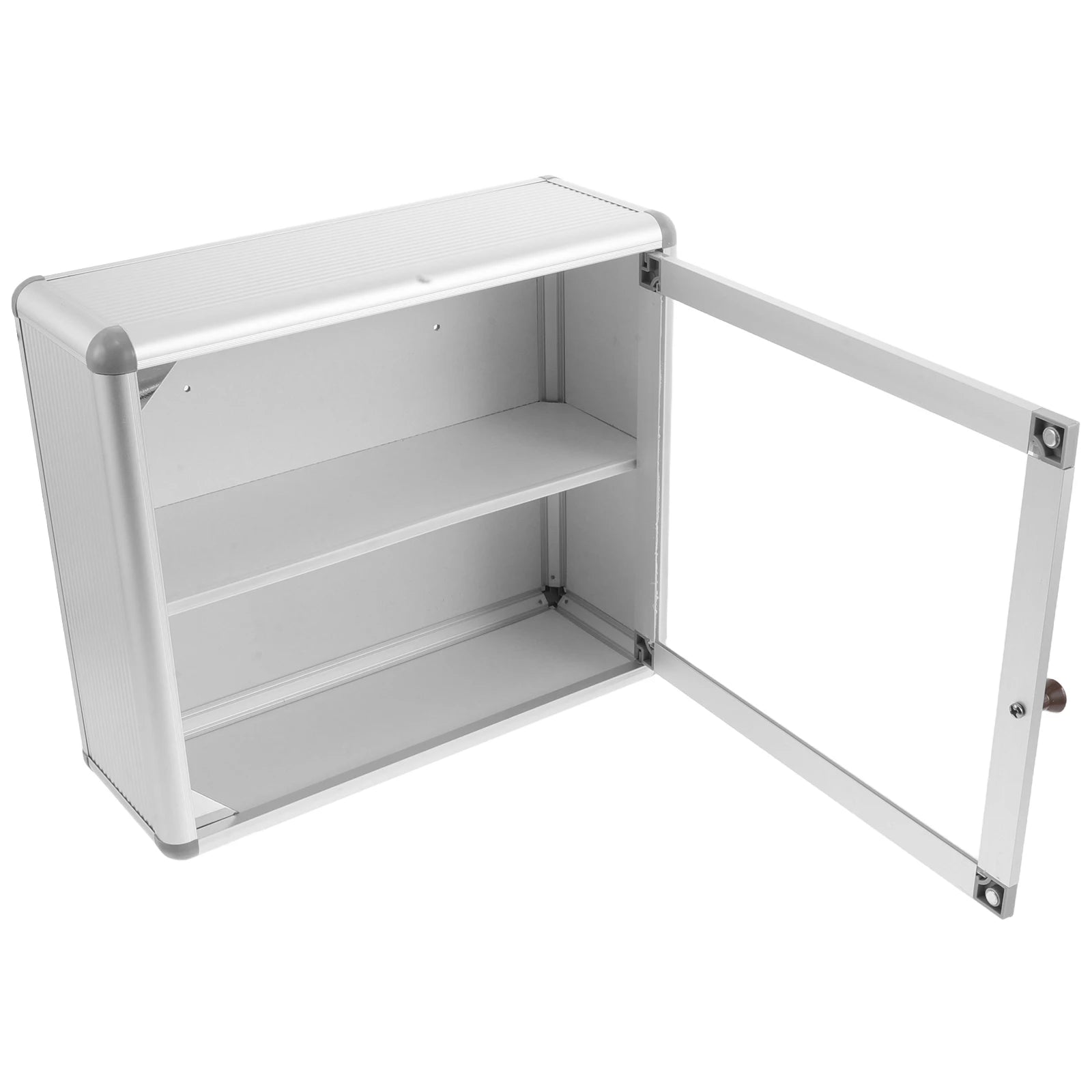 Medicine Cabinet Wall Mounted Waterproof Aluminium Storage Box 2 Layer