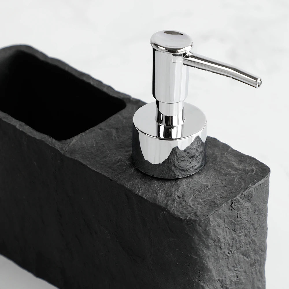 Soap Dispenser Resin Liquid Pump with Sponge Holder for Kitchen - Black