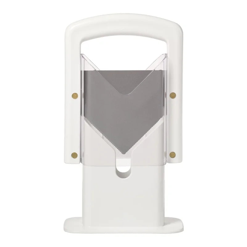 Bagel Guillotine Slicer Stainless Steel Serrated Blade Bread Cutter – White