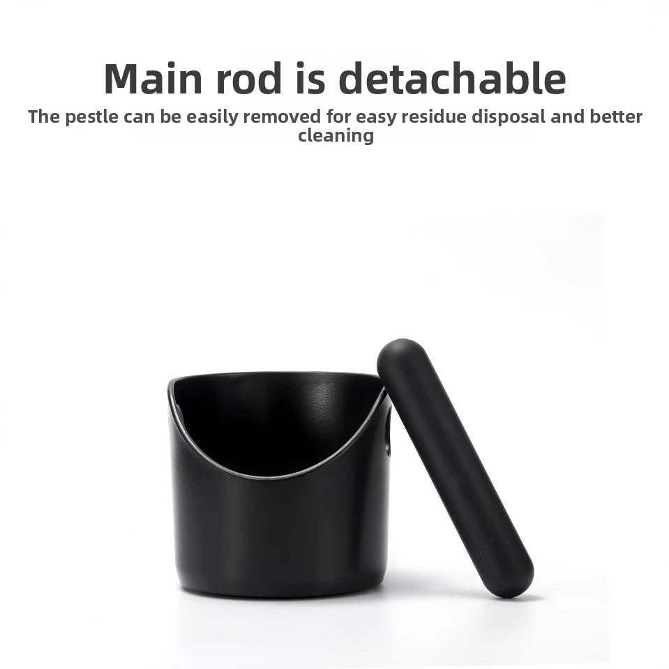 Mini Coffee Knock Box Anti Slip Espresso Grounds Waste Bin with Silicone Knock Bar - Yellow