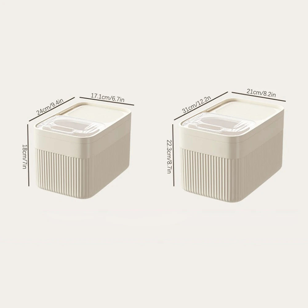 Pet Food Storage Container 15L Airtight Dry Food Bin Moisture Resistant Locking Lid – Cream