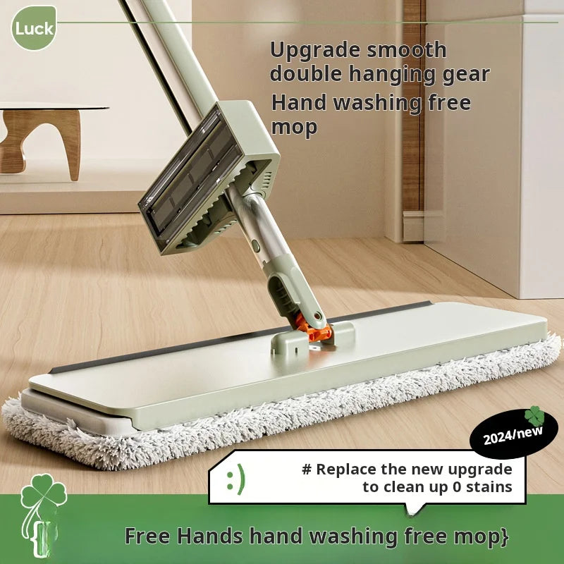 Flat Mop Hand Wash Free Microfiber Floor Cleaner Rotating Wet Dry Cleaning Tool 36cm 1 Cloth
