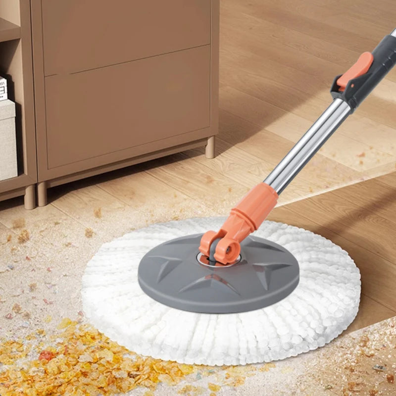 Mop and Bucket Set 138cm Double Bucket 360° Spin Floor Cleaning System with Microfibre Head