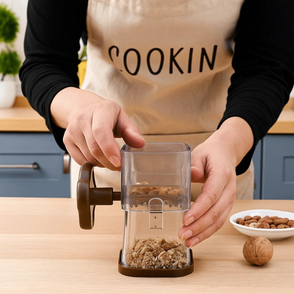 Manual Nut Grinder Portable Hand Crank Walnut Chopper Kitchen Food Crusher – Coffee