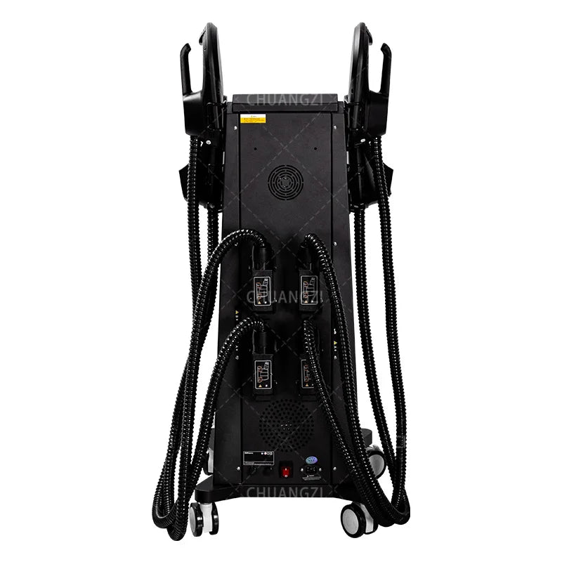 EMS Body Sculpt Machine 6500W 15 Tesla RF Muscle Training Body Contouring System 5 Handle - Black