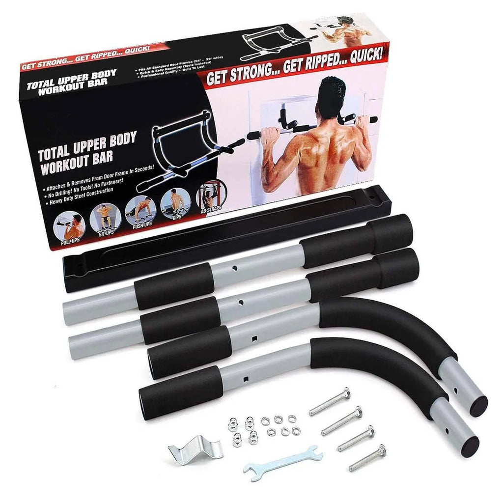 Pull Up Bar Portable Adjustable Door Frame Fitness Training Bar No Drill Installation