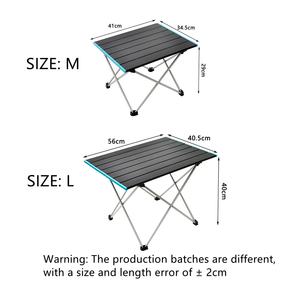 Camping Table Folding Portable Aluminum Outdoor Table 41cm Lightweight Picnic Desk - Medium