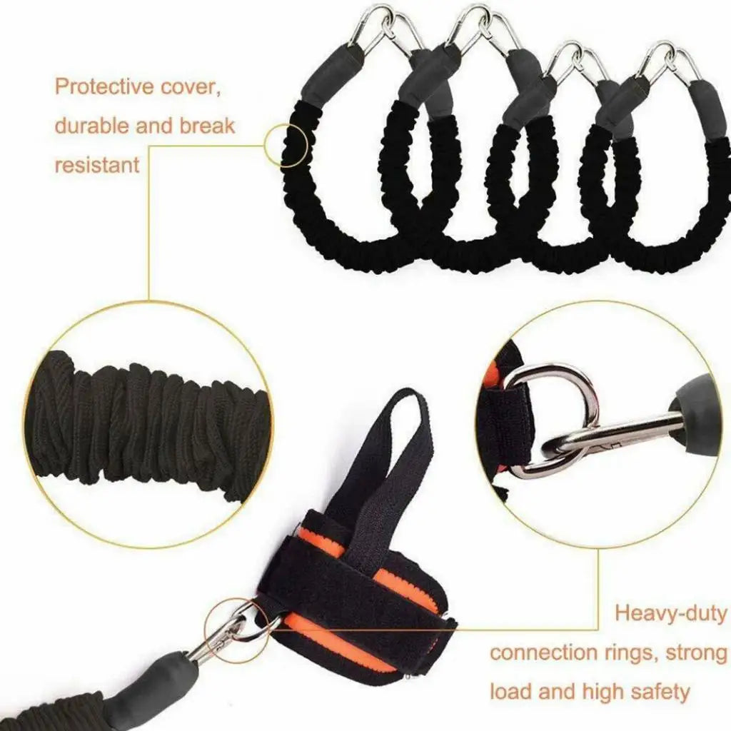 Resistance Band Training Set Portable Heavy Duty Arm Leg Speed Strength Agility Strap 12 Piece Kit - 11 Kg
