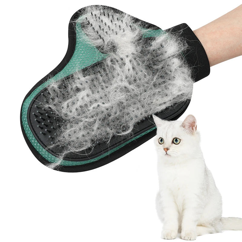 Pet Grooming Glove Washable Hair Removal Brush for Cats and Dogs - Pink