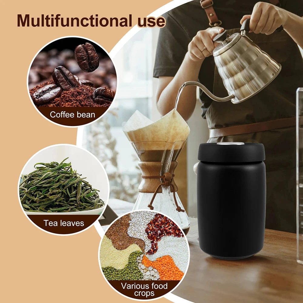 Coffee Storage Canister 1200mL Vacuum Sealed 304 Stainless Steel Airtight Food Container