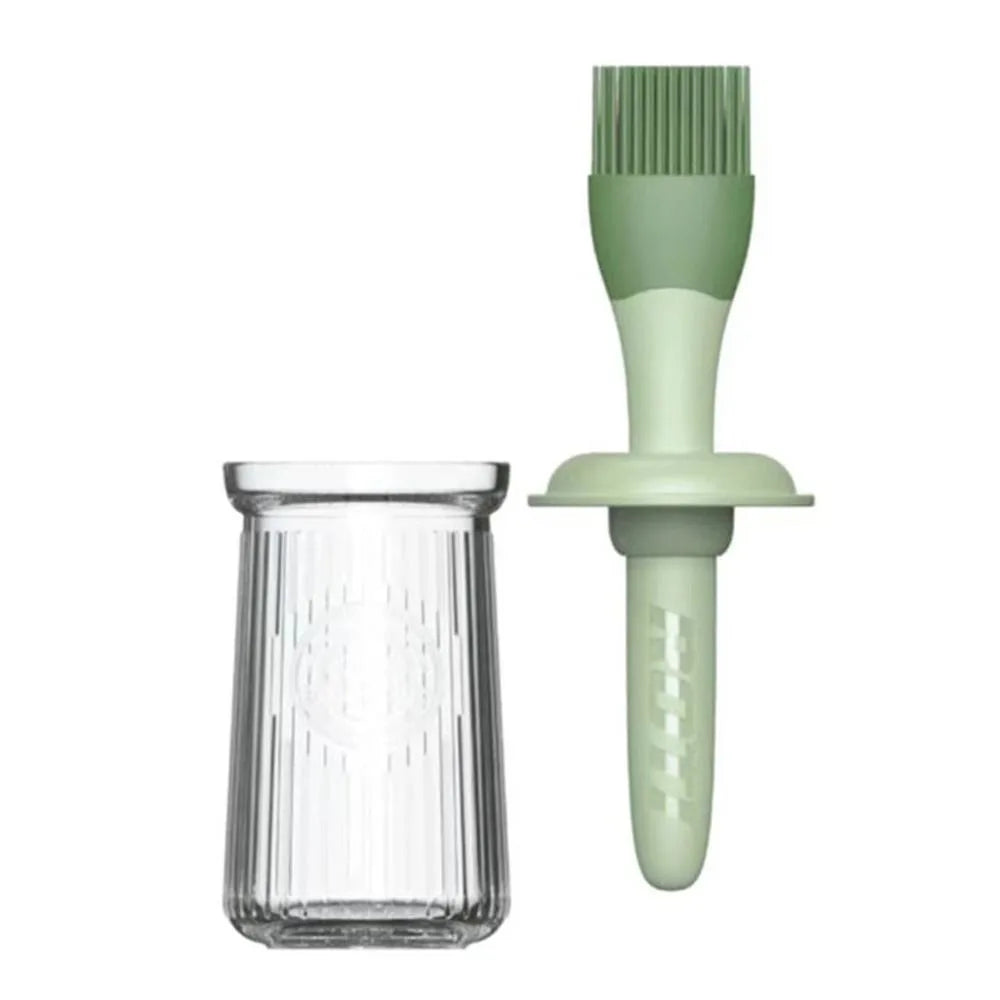 3 In 1 BBQ Oil Brush Heat Resistant Split Type Sauce Applying Brush Baking Tool Silicone Oil Dispenser Bottle with Brush